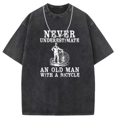 Men T Shirts Washed and old printed short-sleeved T-shirt