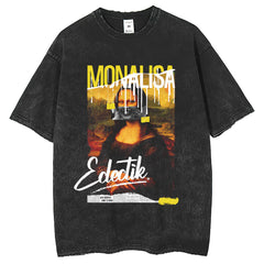 Mens T Shirts Flavor Printed T-Shirt Washed Loose Short Sleeves