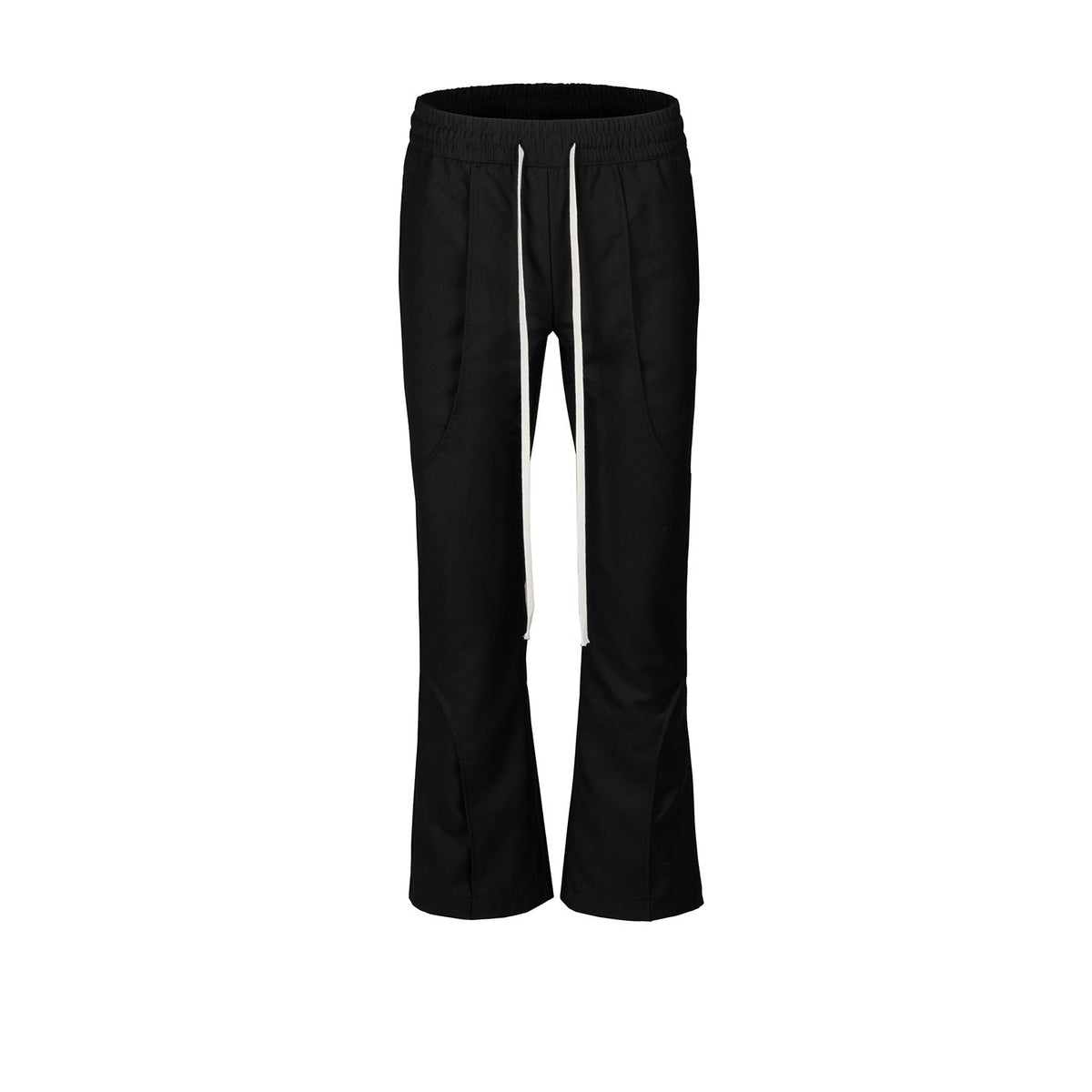 Men Vintage Pants High Street Splicing Micro Wide-footed Trousers Elastic Drawstring Casual Pants MIJKO
