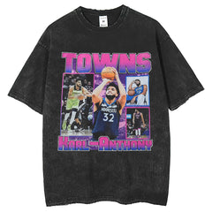 Men T Shirts Make Old Basketball Print Short Sleeve T-Shirt Dark Vintage