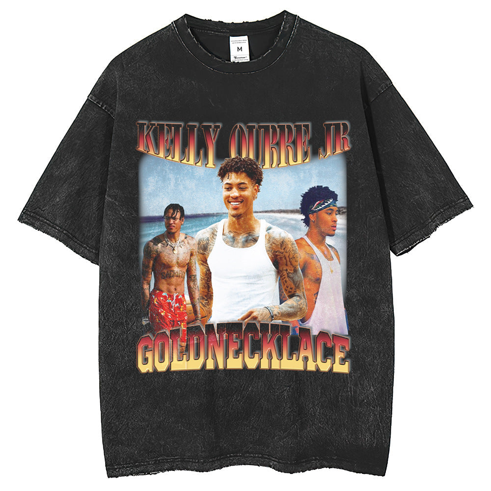 Mens T Shirts Vintage Printed Short Sleeves Loose