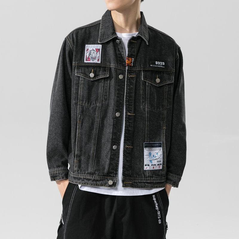 Veste en Jean Printemps Homme Coupe Ample Haut Grande Taille Veste en Jean Décontractée Homme