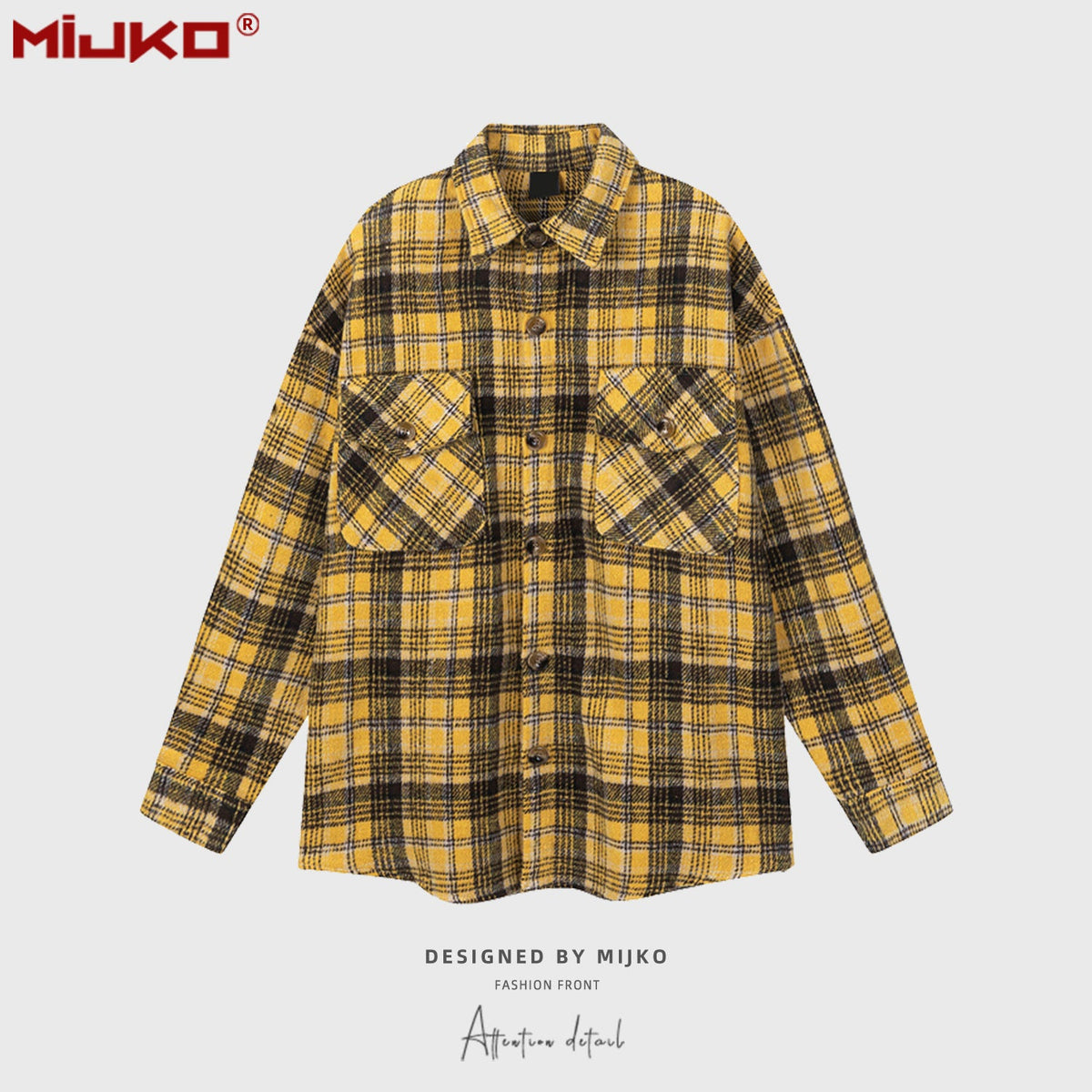 Mens Jacket Plaid Multicolor Mainstream Fashion Jacket MIJKO