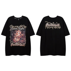 Men T Shirt Printed Couple Casual Short-Sleeved T-shirt Men and Women Hip Hop