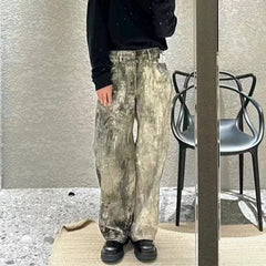 Mens Vintage Pants Distress Unisex Pants MIJKO