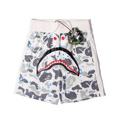 Ape head shorts camouflage luminous shark mouth shorts male teen terry cloth five-point pants straight beach pants
