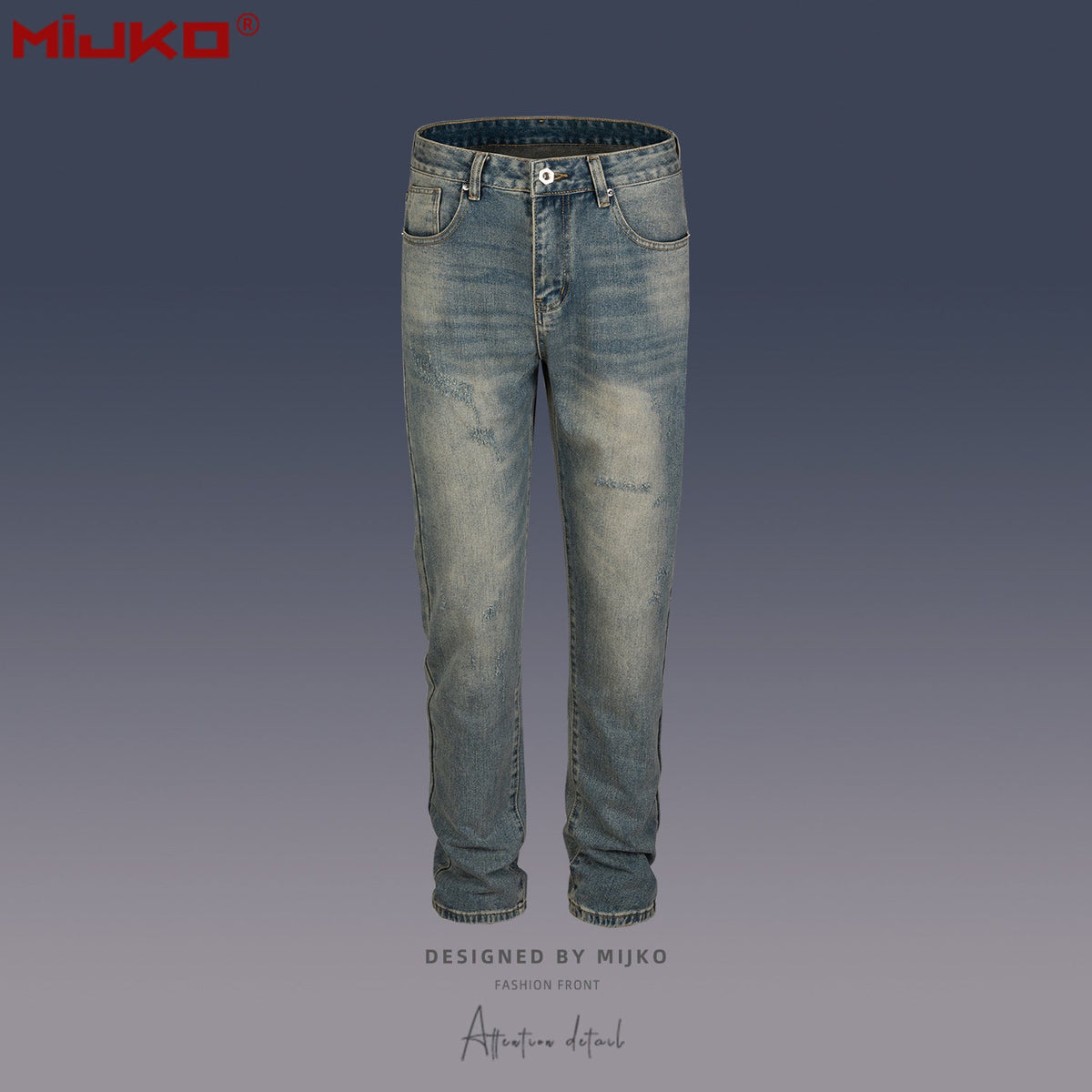 Mens Vintage Pants Distressed Jeans MIJKO