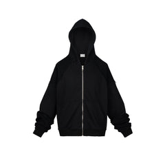 Men's Jacket Splicing Zip Cardigan Loose Hooded Sweater MIJKO