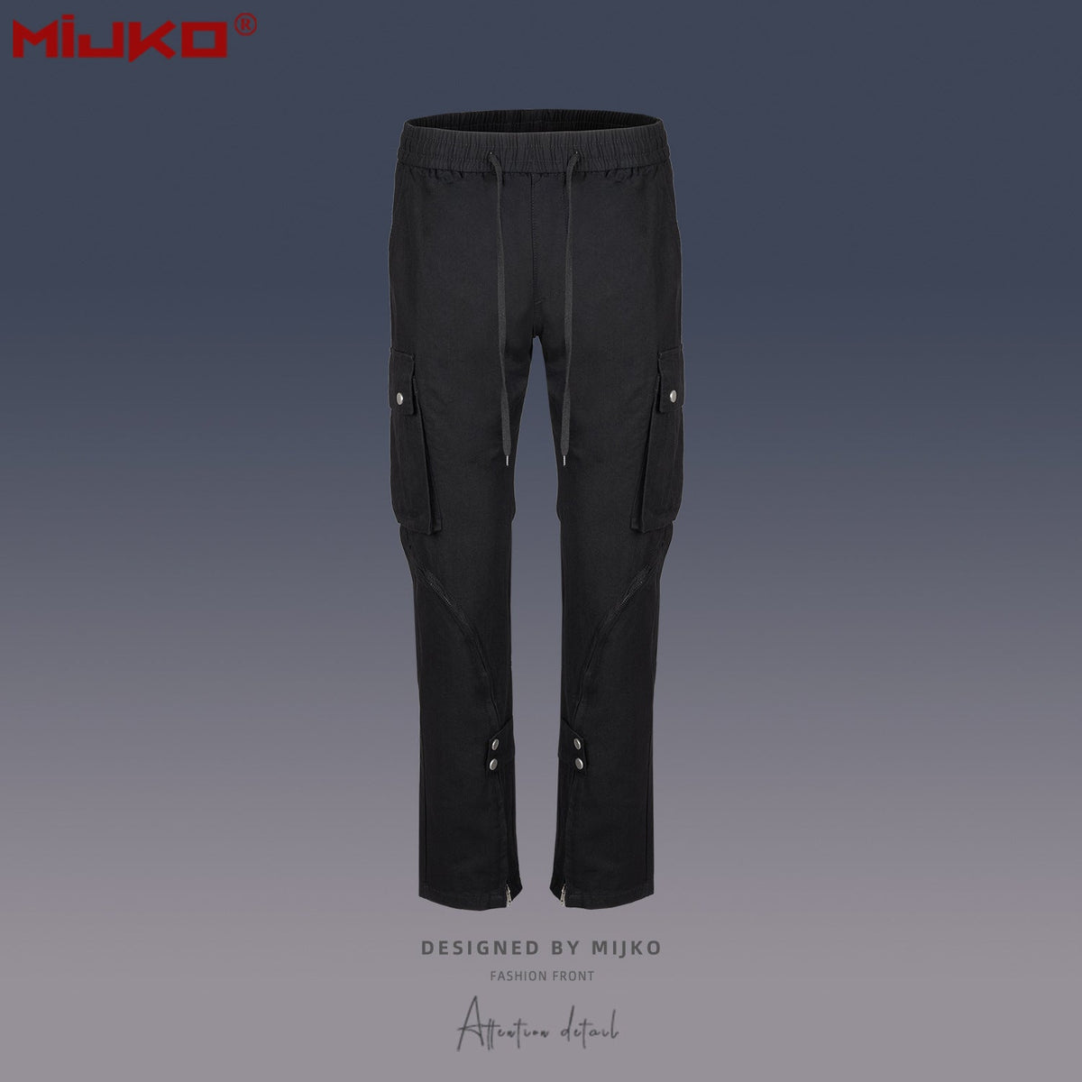 Mens Vintage Pants zip-down Optional Wide-footed Slacks MIJKO
