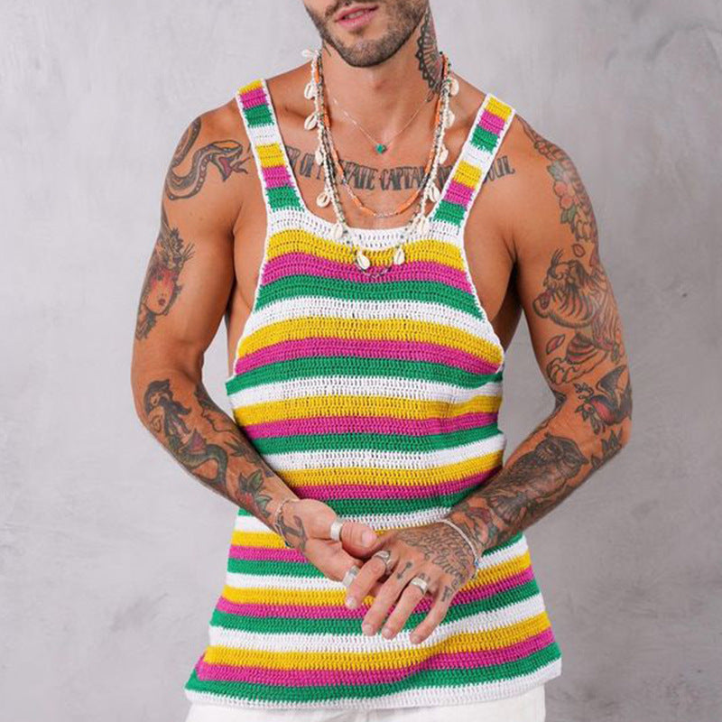 Rave Outfits Mens Vest Bottoming Shirt