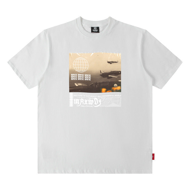 T-shirt Homme Imprimé Astronaute Hiphop Tendance Été Manches Courtes T-shirt Homme et Femme