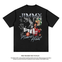 Nba T Shirt Jimmy Butler Basketball Star Printed Short Sleeve T-shirt Washed
