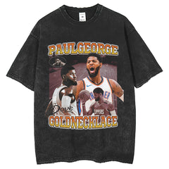 Mens T Shirts Printed Old Washing T-Shirts Street Loose