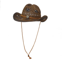 Chapeaux de cowboy en paille pour hommes et femmes - Protection solaire d'extérieur en bord de mer - Chapeau de plage
