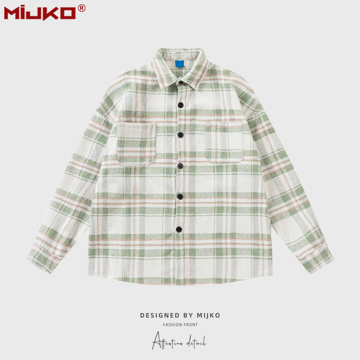 Mens Jacket Plaid Loose Jacket Unisex MIJKO