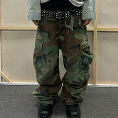 Mens Vintage Pants Men's Remaking Camouflage Overalls Casual Pants MIJKO