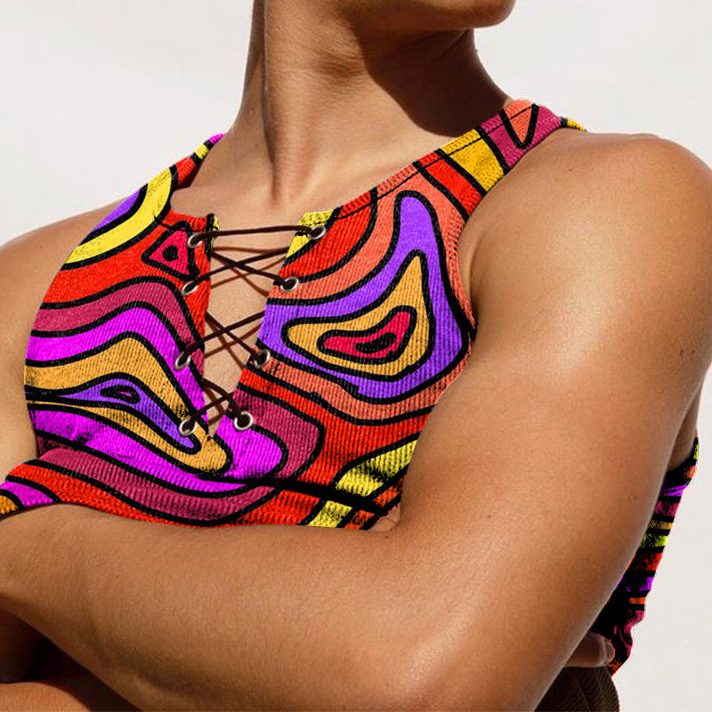 Rave Outfits Mens Vest Crew Neck T-shirt