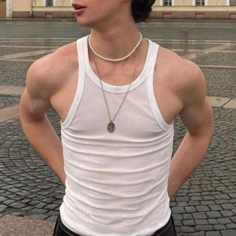 Rave Outfits Mens Vest Bottoming Shirt