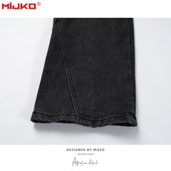 GGGard MIJKO series men's clothing women's spring and summer urban high street small horn wide-footed trousers men's and women's same slim-fitting black jeans