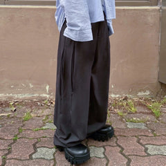 Men's Vintage Pants Zipper Design Casual Trousers Men's and Women's Three-dimensional Wide Legs MIJKO