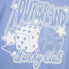 Men Long Sleeve T Shirt Dice Pattern Loose Casual