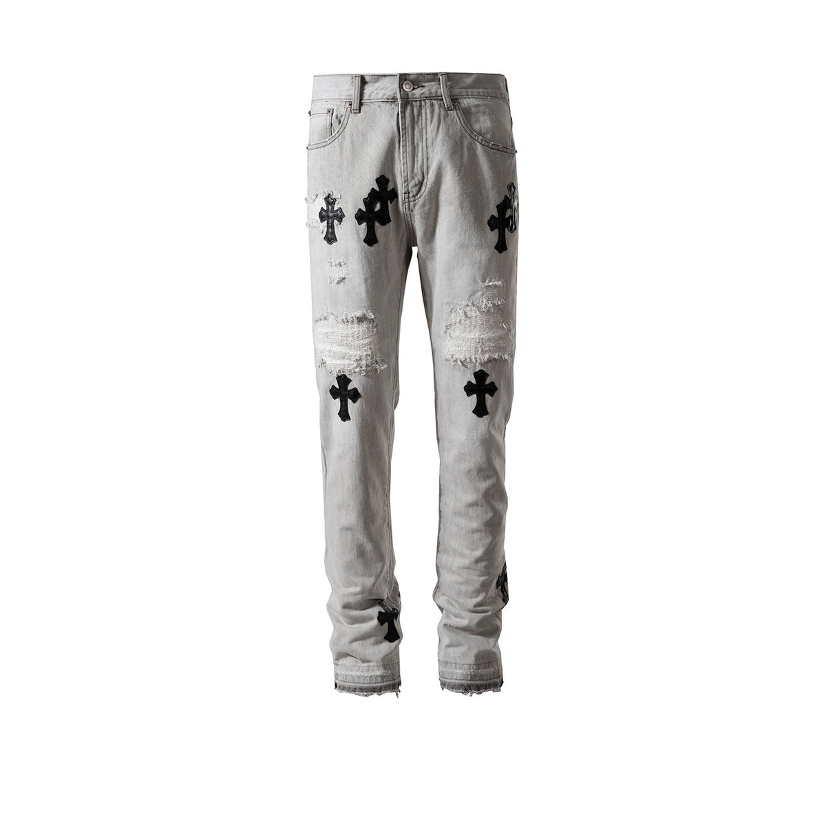 Men's Vintage Pants ripped trousers men's and women's washed water old jeans MIJKO