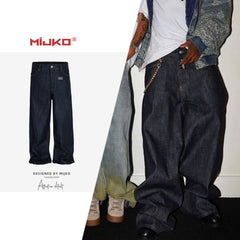 GGGard MIJKO series men's clothing women's multi-size trousers men's and women's same loose neutral scimitar three-dimensional Baggy original cow jeans