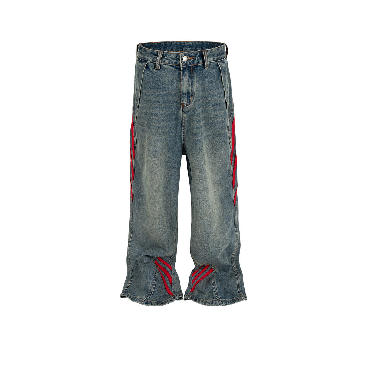 Men's Vintage Pants Jeans Splicing Men's and Women's Button Pants Long Pants MIJKO