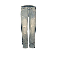 Men's Vintage Pants Printed Pants Men's and Women's Washed Old Jeans MIJKO