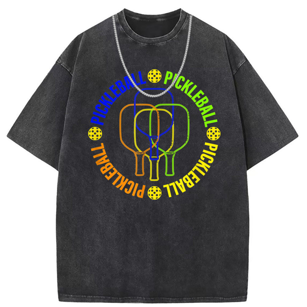 Men T Shirts Short Sleeve T-Shirt Washed Old Punk Loose