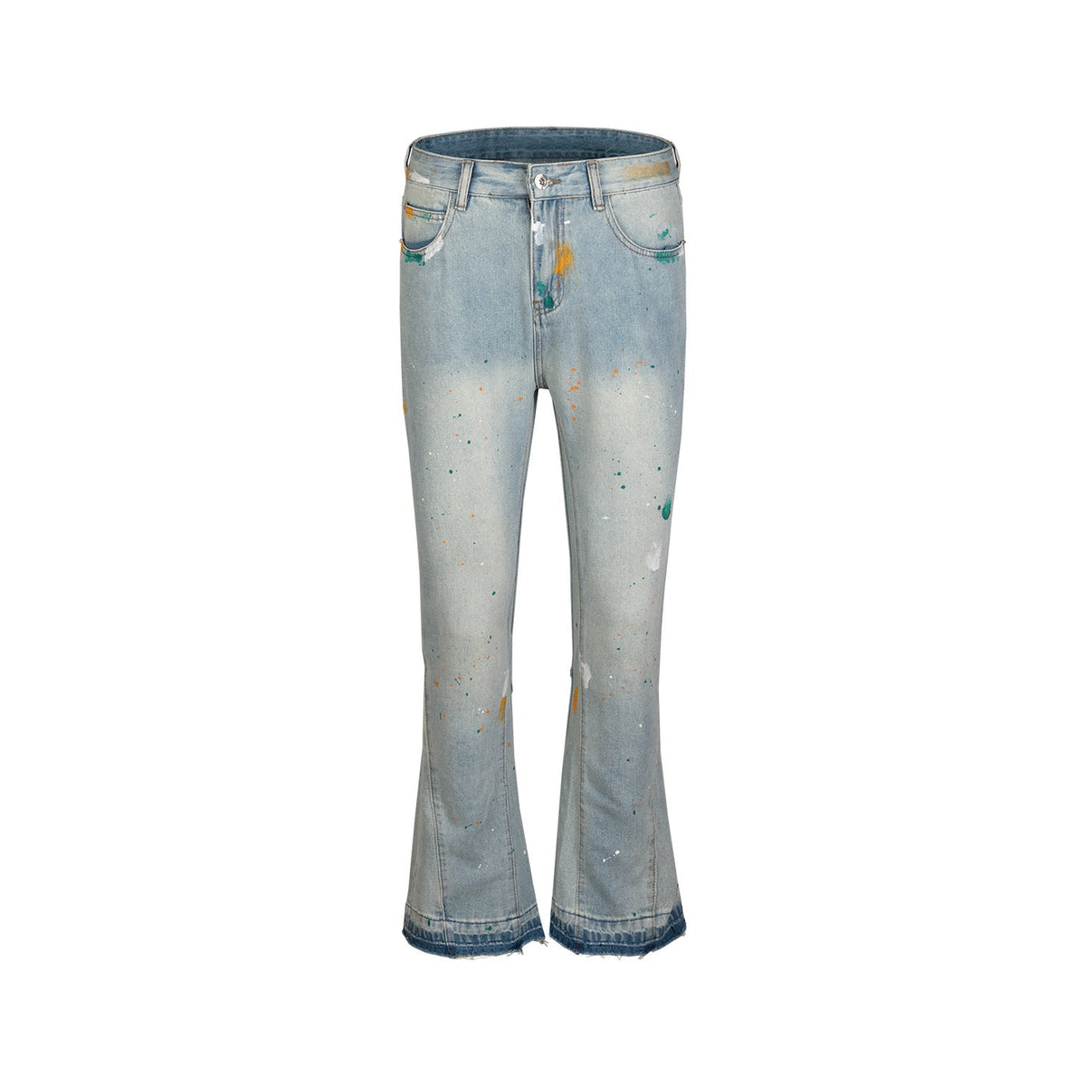Men's Vintage Pants micro-pull trousers men's and women's washed wide-footed jeans MIJKO