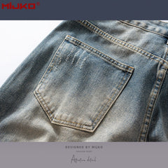Mens Vintage Pants Distressed Jeans MIJKO