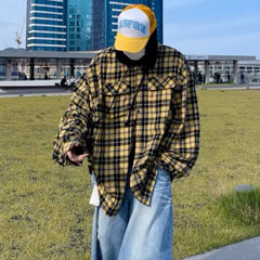 Mens Jacket Plaid Hooded Jacket MIJKO