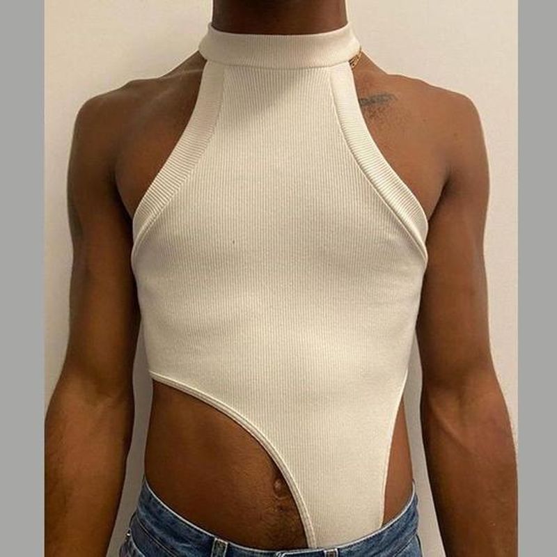 Rave Outfits Mens Vest Half Turtleneck