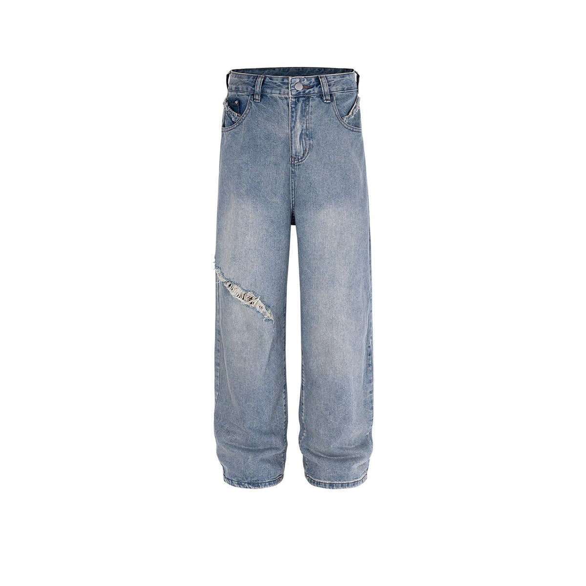 Men's Vintage Pants Wash Pants Men's and Women's Blue Straight Jeans MIJKO