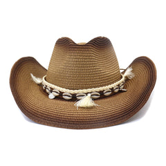 Chapeaux de cowboy en paille Printemps et été Hommes et femmes Protection solaire Chapeau de soleil