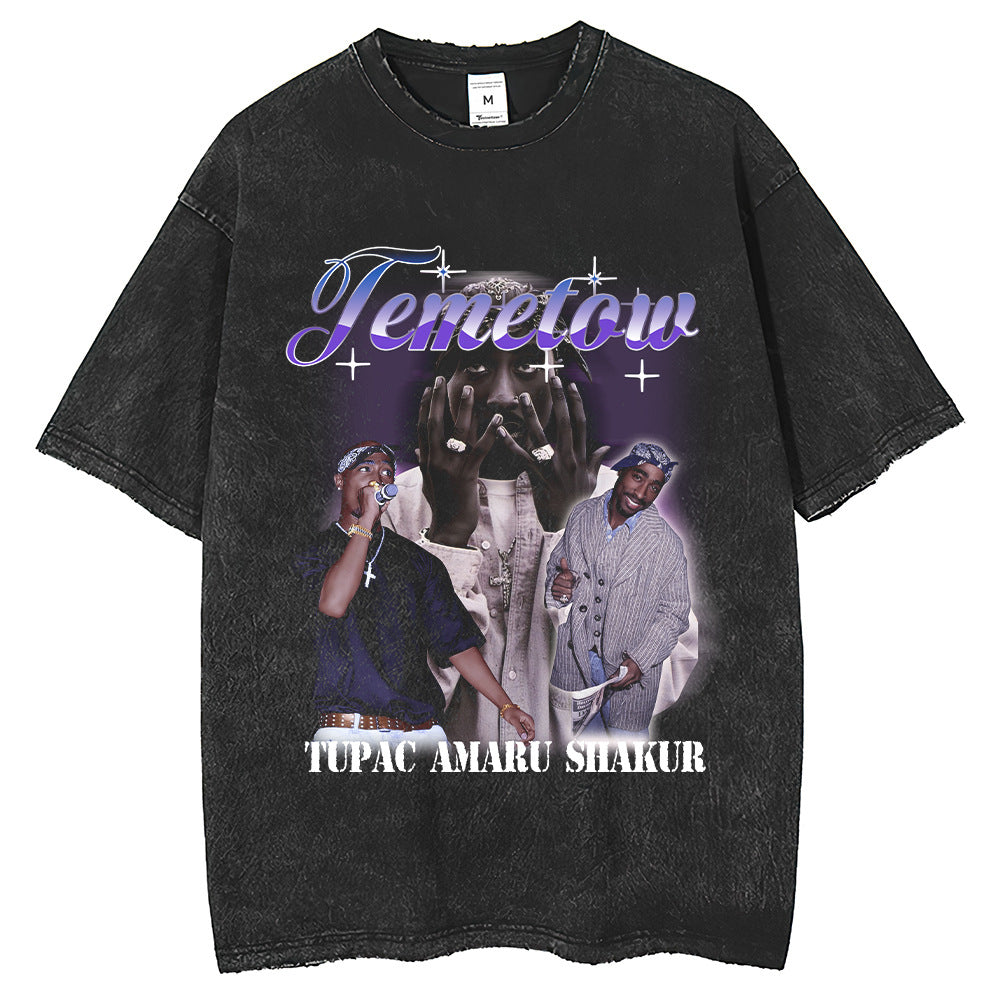 Mens T Shirts Tupac Rapper T-Shirt Customized Street Print