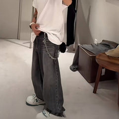 Men Vintage Pants washed trousers texture design men's and women's straight jeans MIJKO