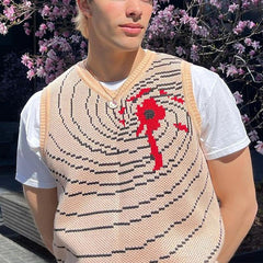 Rave Outfits Mens Vest Printed T-shirt