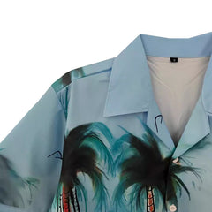 Tide brand summer loose Thai casual Hawaiian short-sleeved shirt men's couple vacation beach flower shirt tide