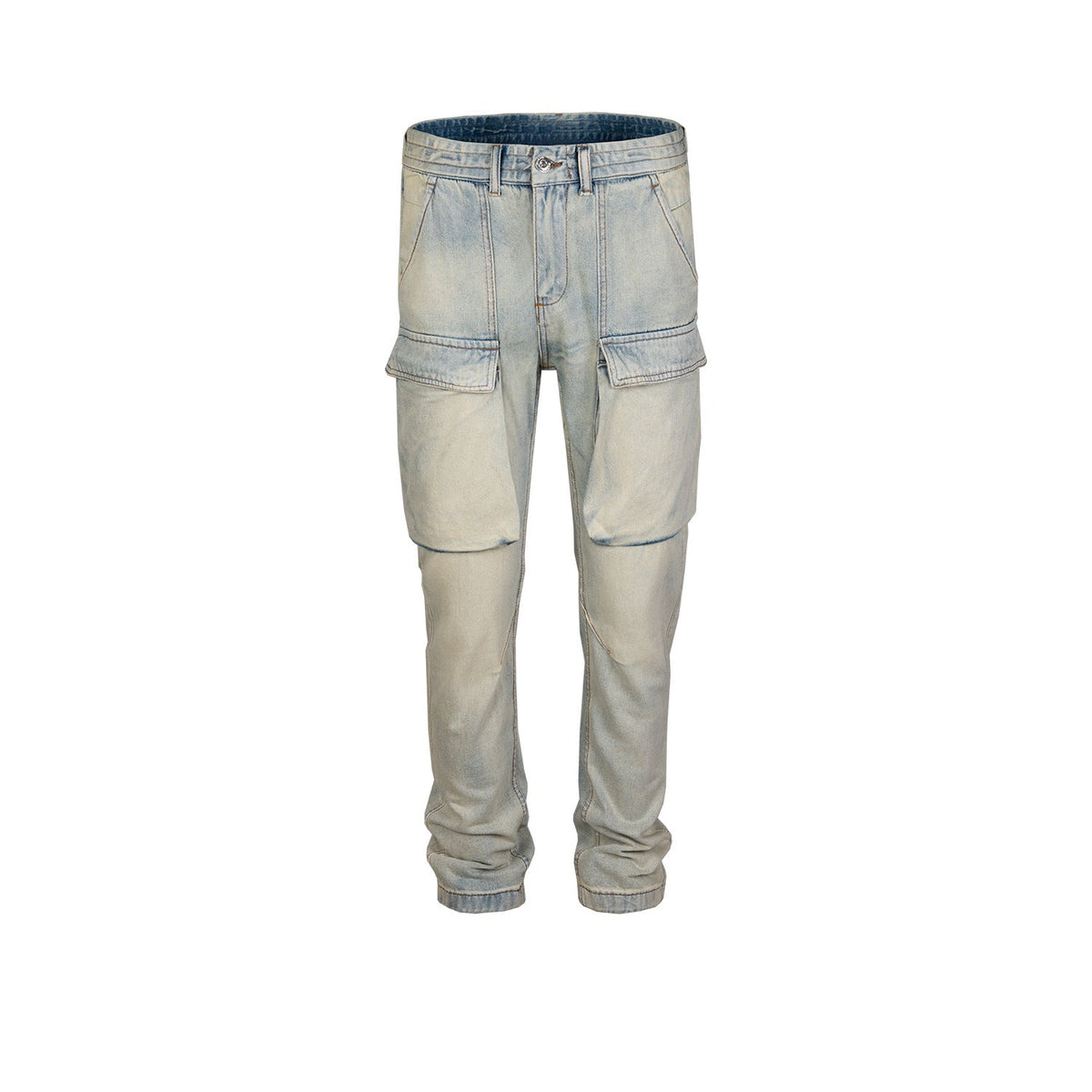 Men's Vintage Pants Washed Trousers Men's and Women's Old Straight Jeans MIJKO