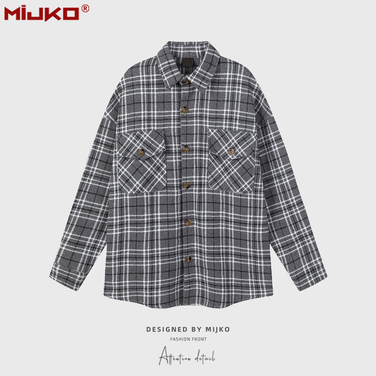 Mens Jacket Vintage Plaid Wow Jacket Couple MIJKO