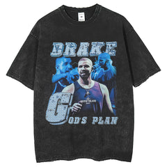 Mens T Shirts Rapper Print Make Old T-Shirt Wash