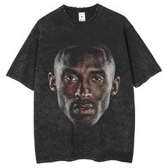 Mens T Shirts Kobe Bryant Vintage Print Short Sleeve T-Shirt Wash