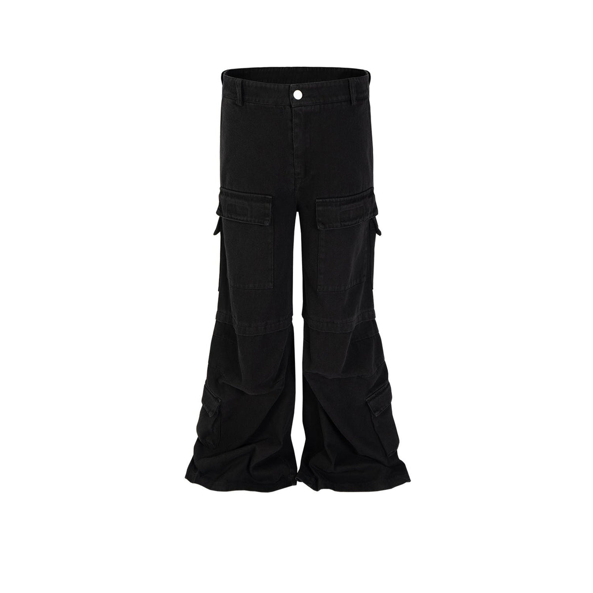 Mens Vintage Pants Black Hip Hop Unisex Bootcut Mainstream Fashion Pants MIJKO
