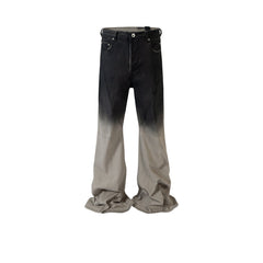Mens Vintage Pants Gradual Change Color Unisex Bootcut Pants MIJKO
