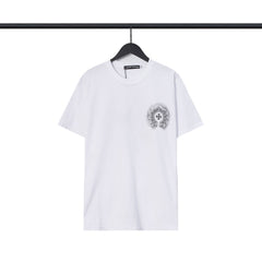 CHH Chrome Heart T Shirts Sanskrit cross logo short-sleeved men's T-shirt