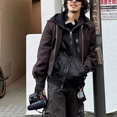 Men's Jacket Two-way Zipper Minimalist Temperament Jacket MIJKO