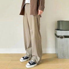 Men Vintage Pants Splicing Optional Wide-Foot Zipper Pants Casual Pants MIJKO