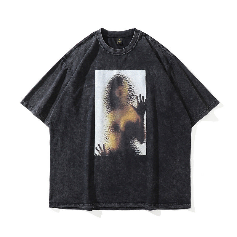 Men T Shirt Portrait Printing Short-Sleeved T-shirt Men's Summer